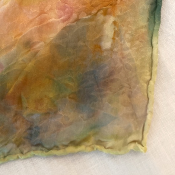 Handmade silk scarf tie dye textured hand rolled pastels - Picture 10 of 17
